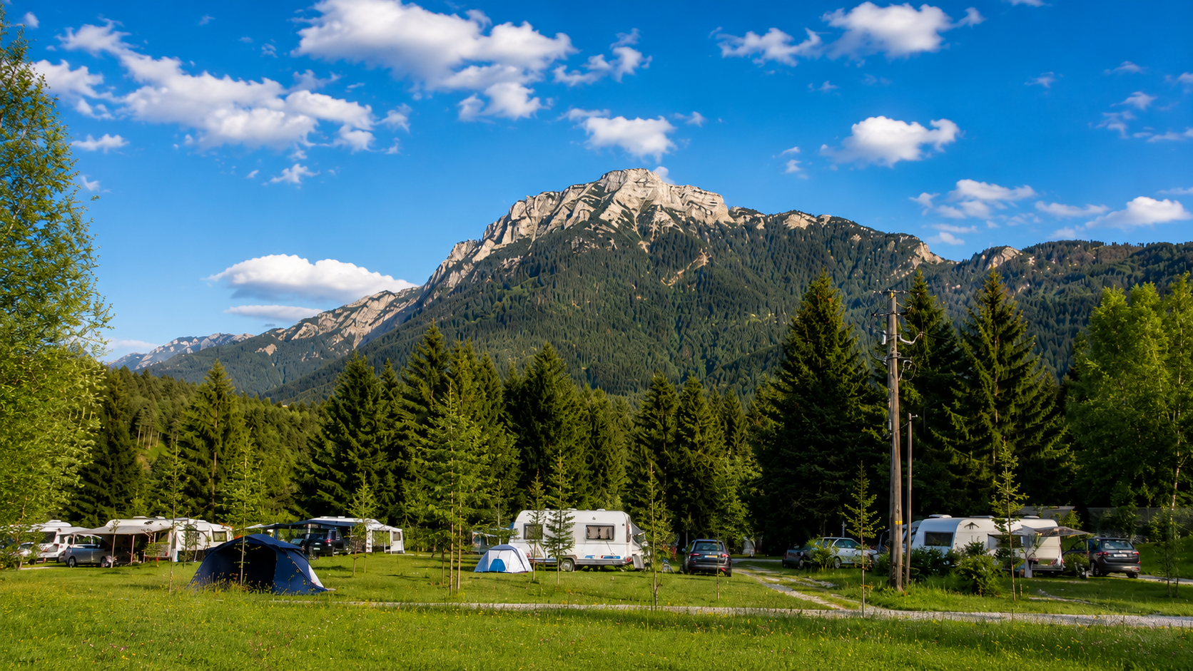 Campingplatz Gippelblick in Kernhof mit Blick auf den Gippel